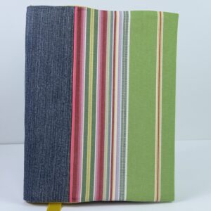 The Gracewell Studio Upcycled Collection gracewell notebook cover – garden stripe edition